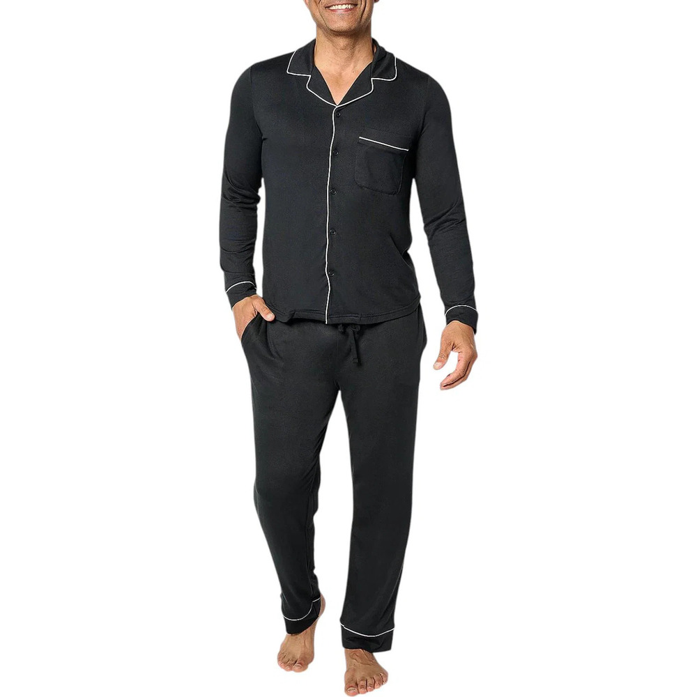 BumbleBella by Jill Martin Dreamy Jersey Men's Classic PJ Set Black